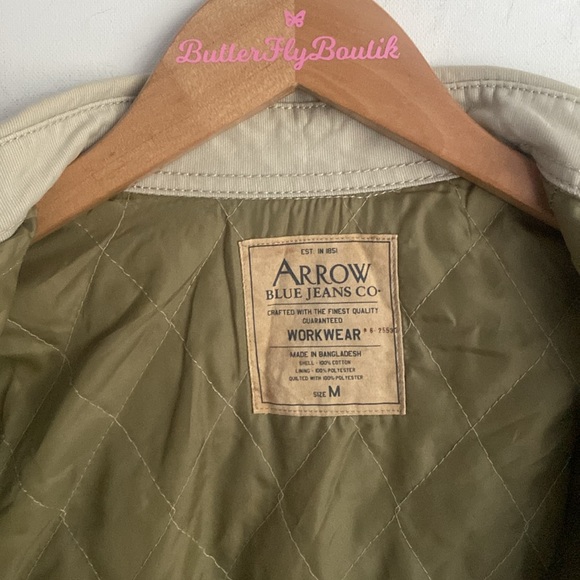 Vintage Arrow Blue Jean Button Down Work Coat Quilted Utility Jacket, Size M - Picture 4 of 11
